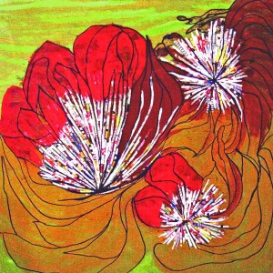 Blumen, Collage, 60x60cm