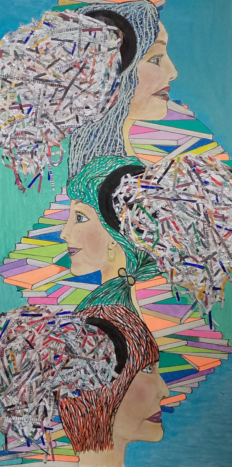 input-output, Acryl-Collage, 09.2025, 35x70cm